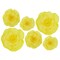 6-Pack 3D Paper Wall Flowers in 3 Sizes, Large Artificial Flowers for Wall Decor (Yellow)